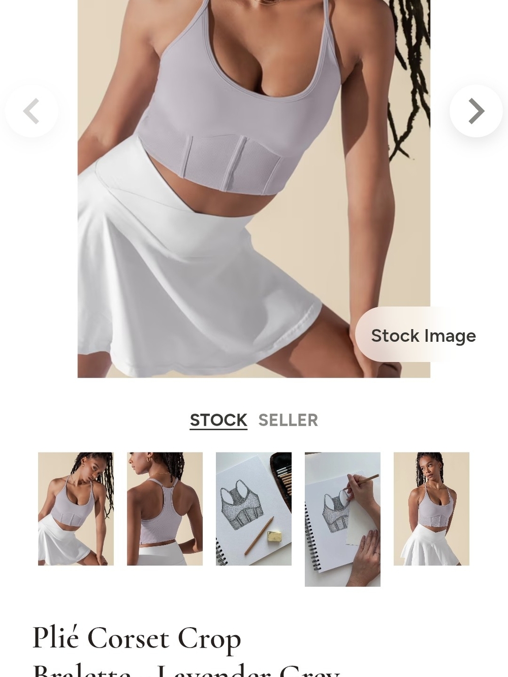 POPFLEX Plié Corset Crop Bralette in Lavender Grey